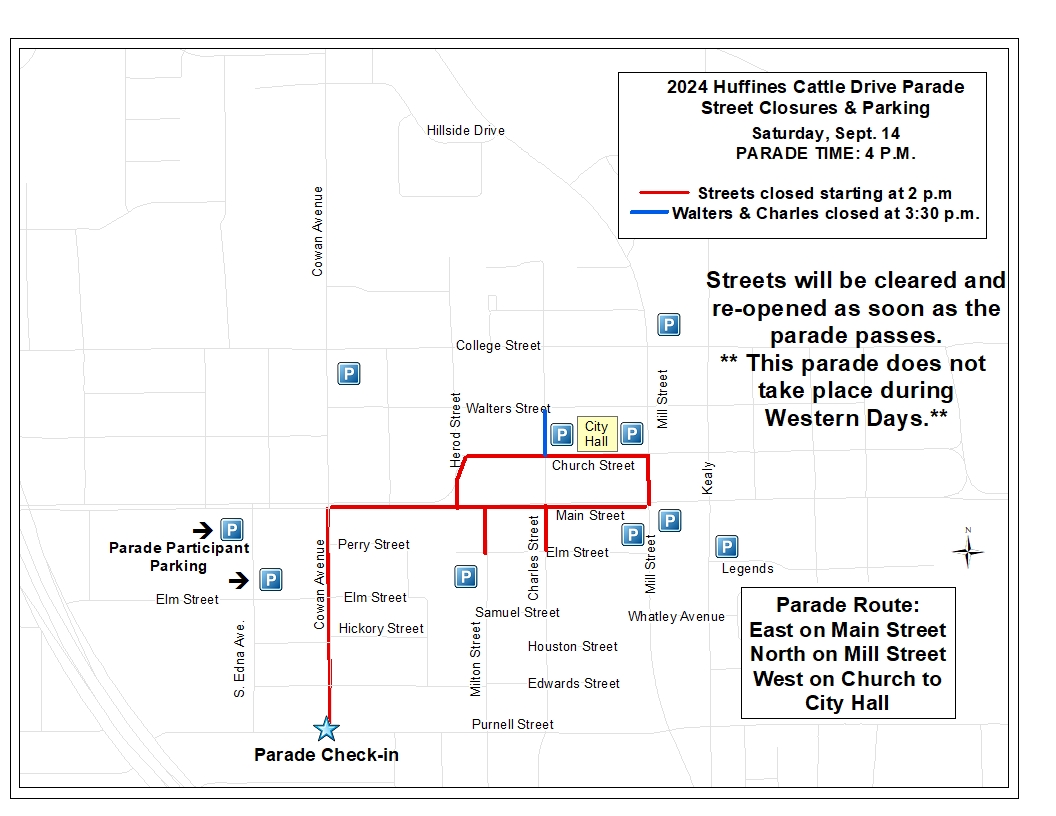 2024 PBR Parade Road Closure Map