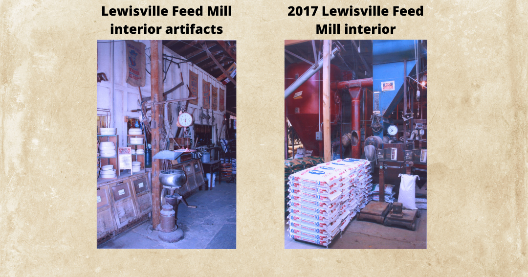 Lewisville Feed Mill artifacts and interior