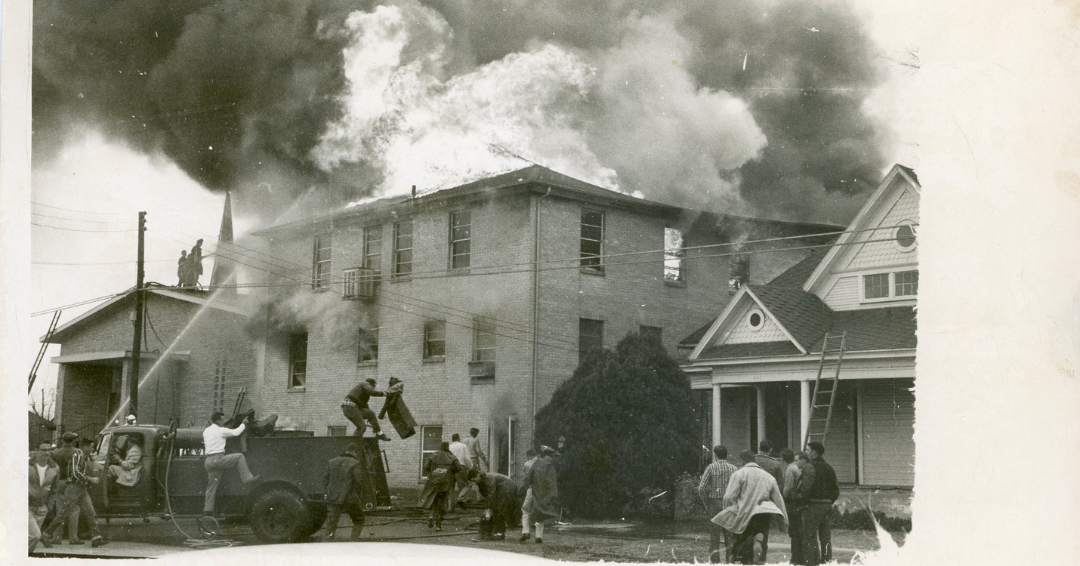 First Baptist Church fire in 1958