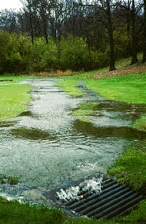 stormwater running intoa storm drain